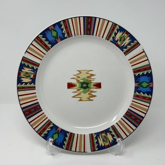 Tienshan Dinner Plate TIE22 Stoneware Southwestern 10 1/2" Set of 5 Vintage - Picture 2 of 13